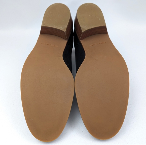 Cole Haan Ankle Boot Leather Notched Pull On Block Heel Abbot Chelsea Black 9 - Picture 12 of 13